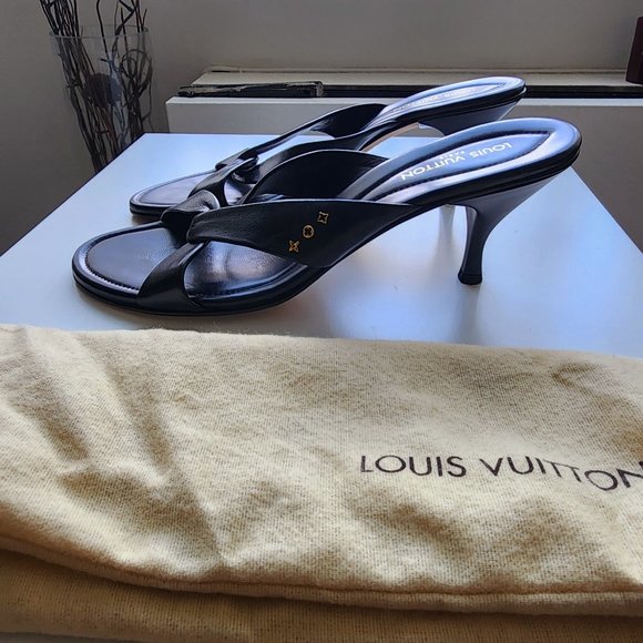 LOUIS VUITTON - AUTHENTIC LV BLACK STRAPPY SANDALS - Picture 1 of 9